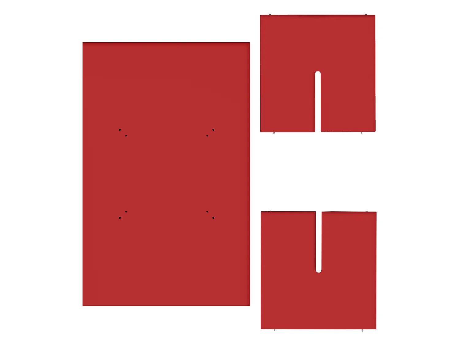 Table à manger rectangulaire panneau tratifié 3cm Rouge Flamme 90x120