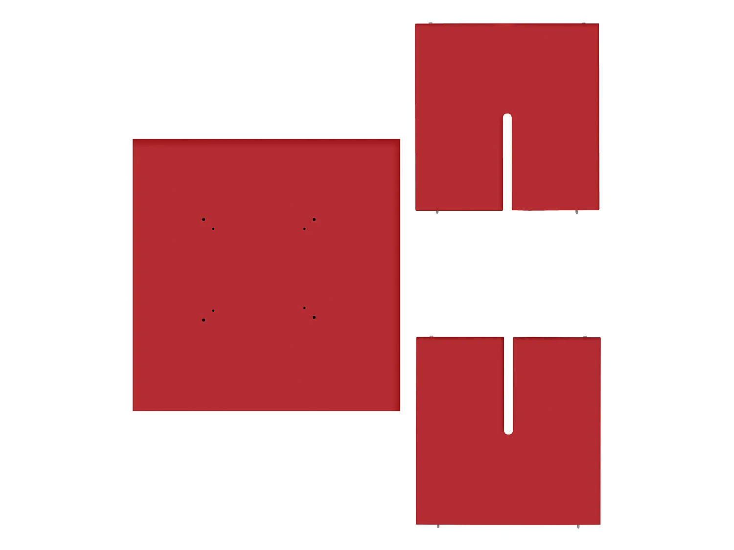 Table de salle à manger carrée panneau stratifiée 3cm Rouge Flamme 100