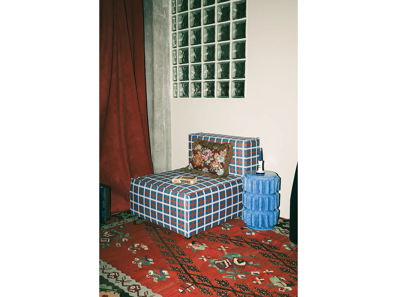 Sillon lounge de terciopelo HARPER