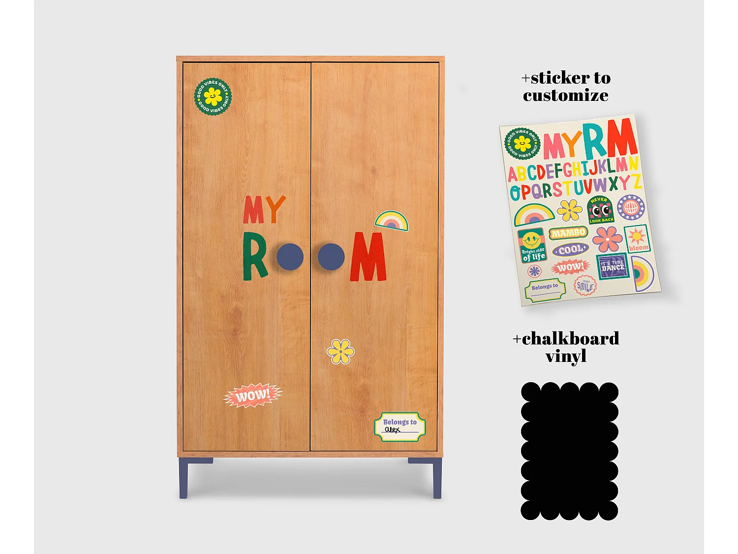 2-deurs kast in eikenkleur mijn slaapkamer.