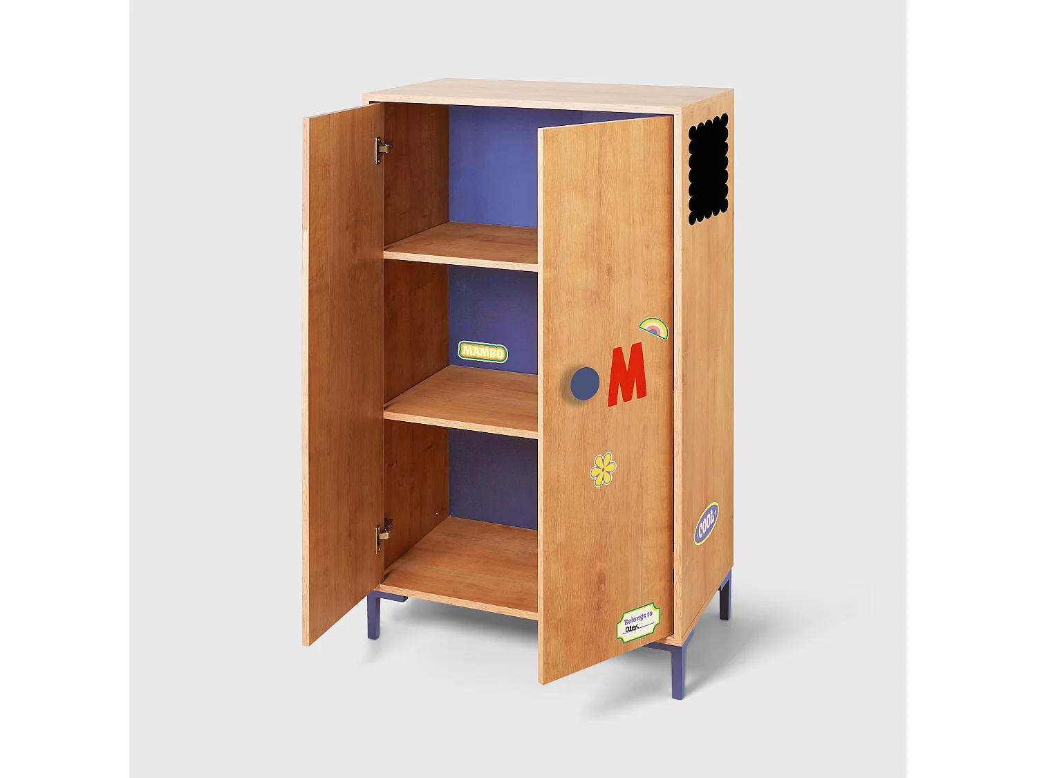 2-deurs kast in eikenkleur mijn slaapkamer.