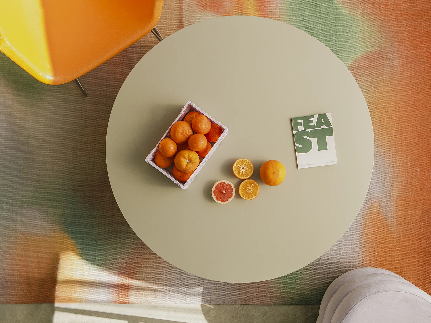 Runder Couchtisch, mit laminiertem 3 cm stark, Taupe, 100 cm