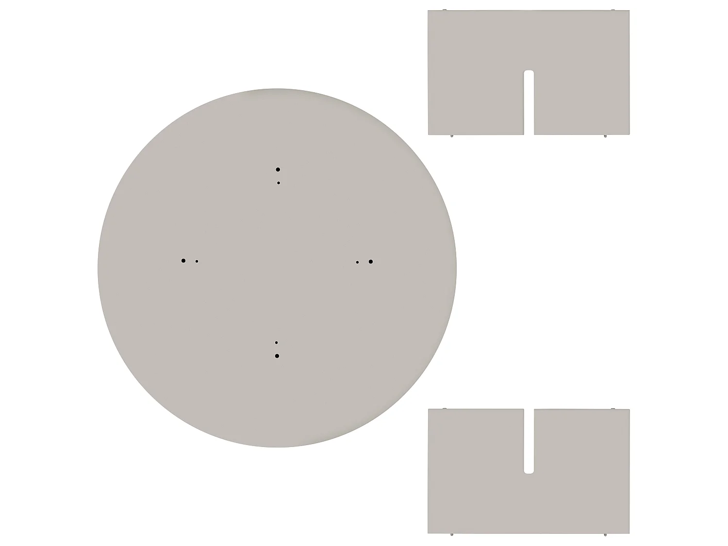 Runder Couchtisch, mit laminiertem 3 cm stark, Taupe, 100 cm