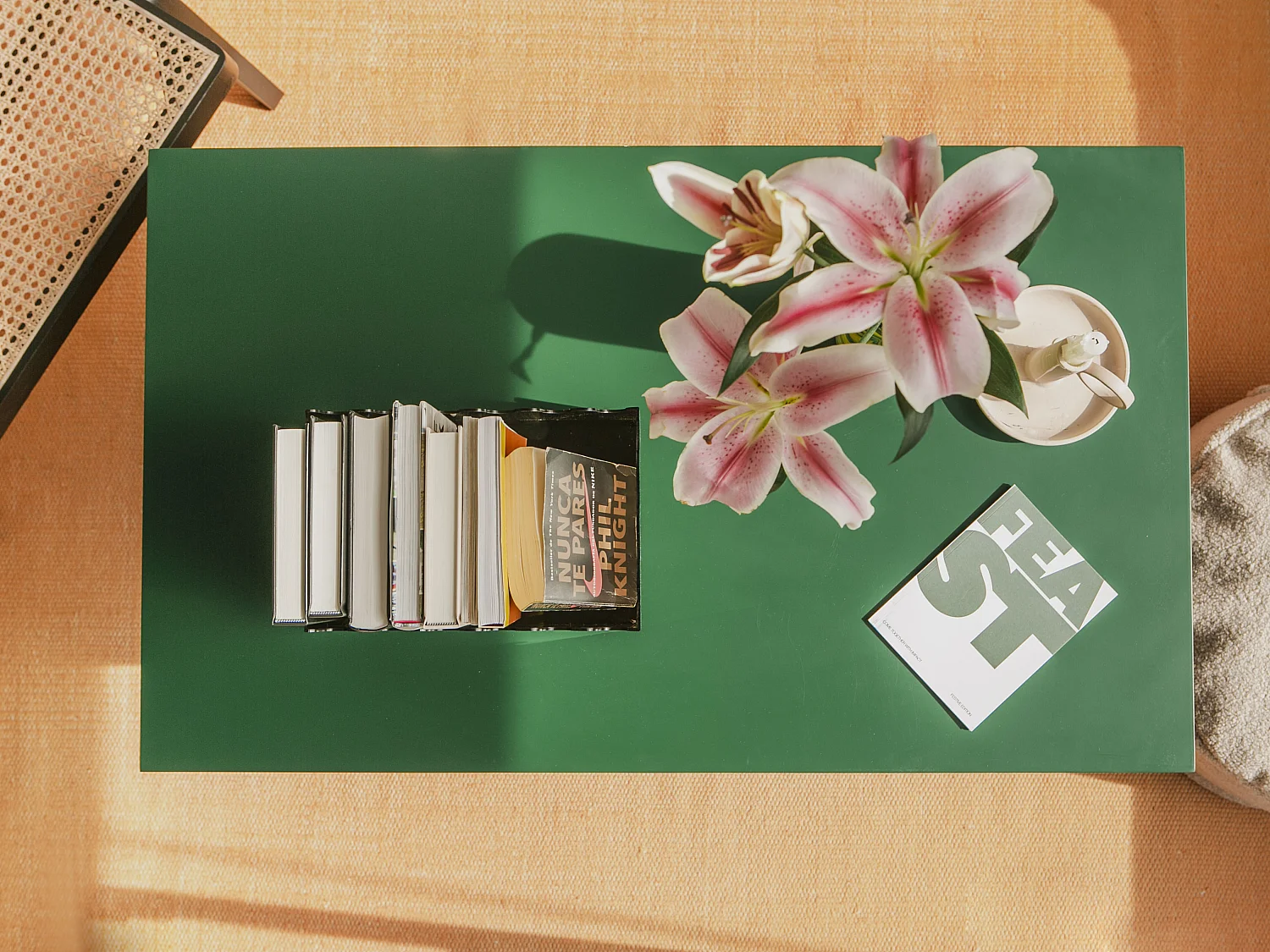 Mesa de centro tablero laminado de 3cm verde cedar 100x60cm- HECHO EN ESPAÑA