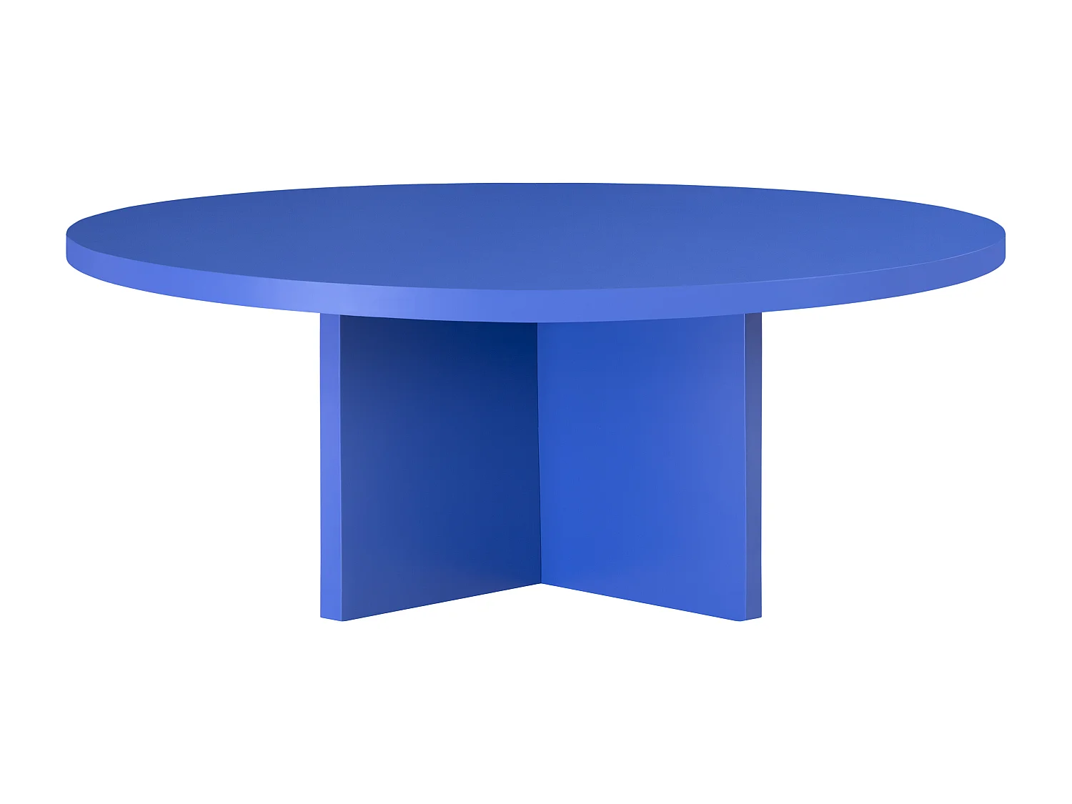 Runder Couchtisch, mit laminiertem 3 cm stark, Blau Preußen, 100 cm