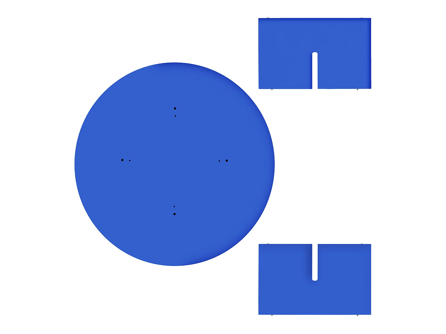 Runder Couchtisch, mit laminiertem 3 cm stark, Blau Preußen, 100 cm