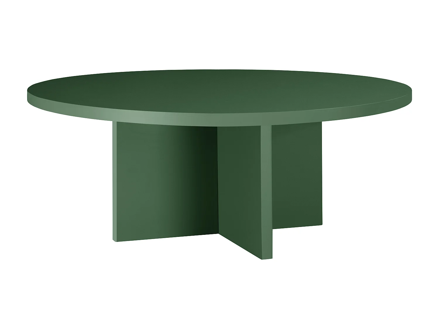 Runder Couchtisch, robuste mit laminiertem 3 cm, Zedergrün, 100 cm