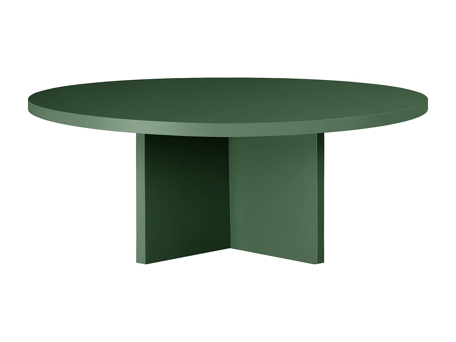 Runder Couchtisch, robuste mit laminiertem 3 cm, Zedergrün, 100 cm