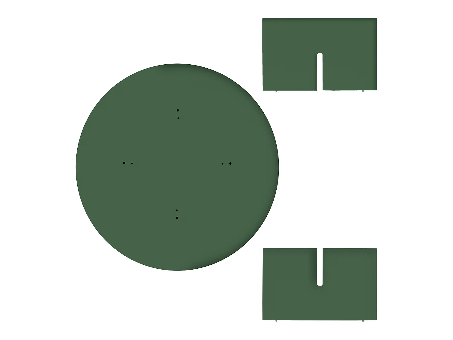 Runder Couchtisch, robuste mit laminiertem 3 cm, Zedergrün, 100 cm