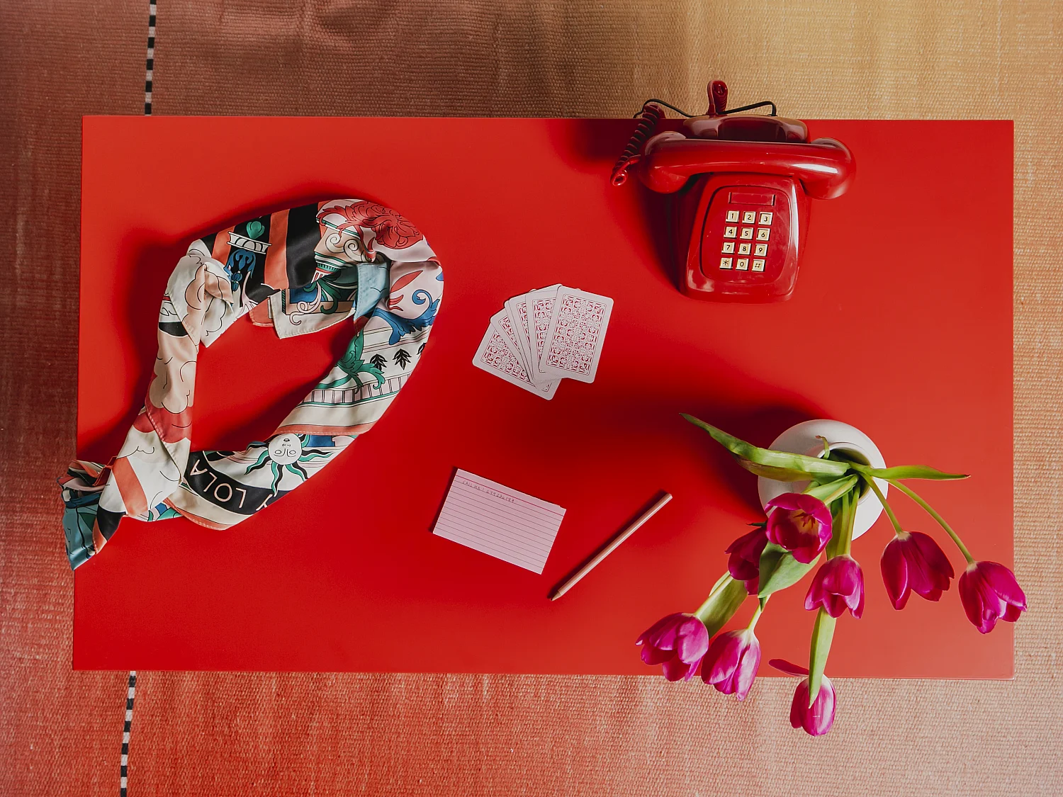 Mesa de centro tablero laminado de 3cm rojo llama 100x60cm- HECHO EN ESPAÑA