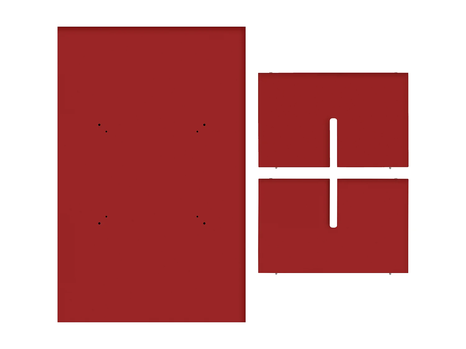 Mesa de centro tablero laminado de 3cm rojo llama 100x60cm- HECHO EN ESPAÑA