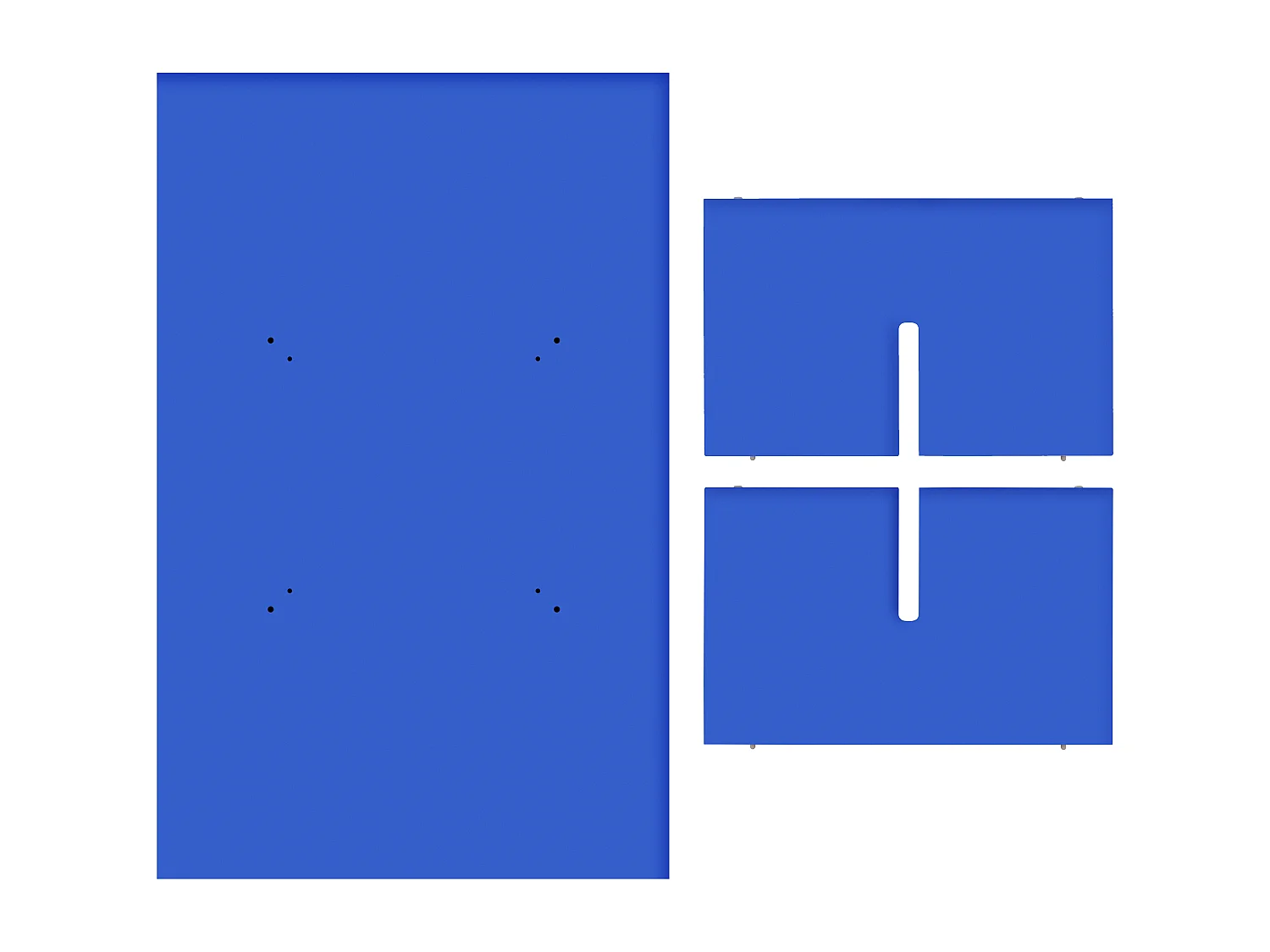 Mesa de centro tablero laminado de 3cm azúl prussia 100x60cm- HECHO EN ESPAÑA