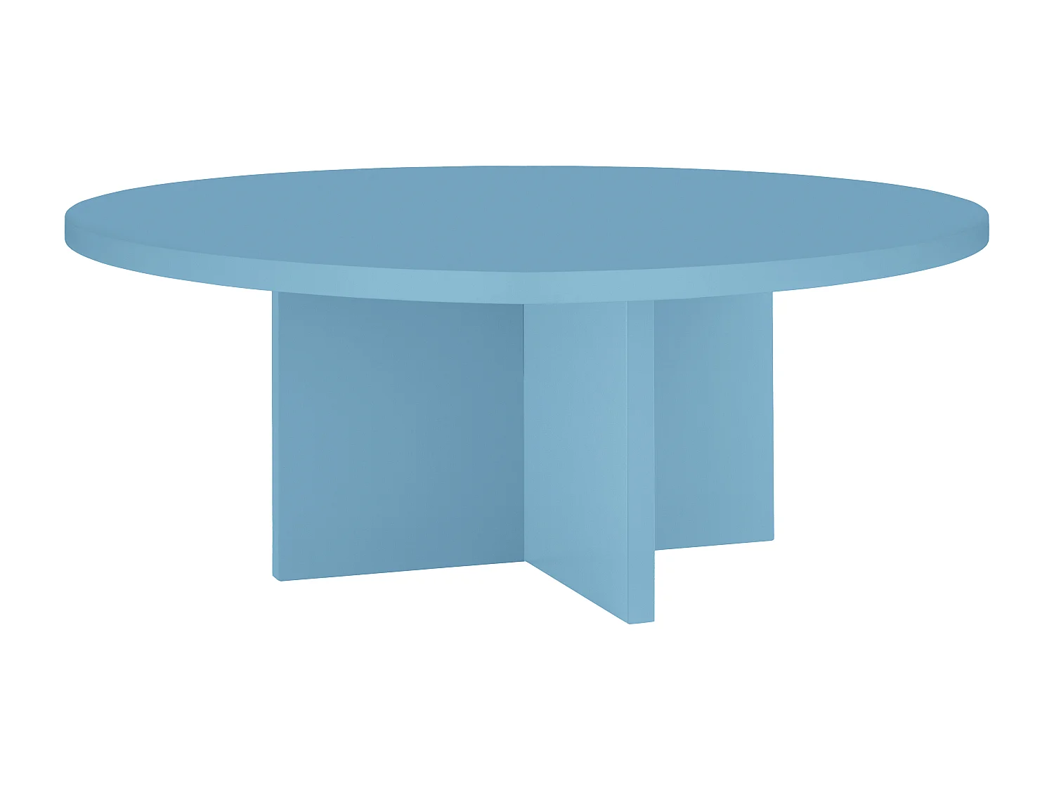 Runder Couchtisch, MDF-Platte 3 cm stark, Cornish Blau, 100 cm