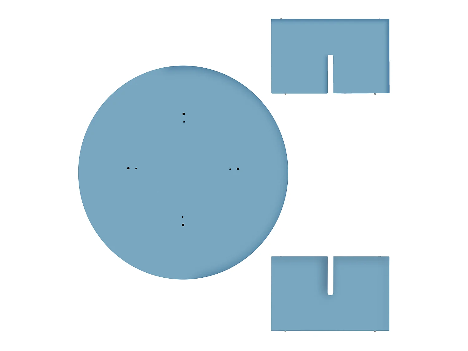 Runder Couchtisch, MDF-Platte 3 cm stark, Cornish Blau, 100 cm