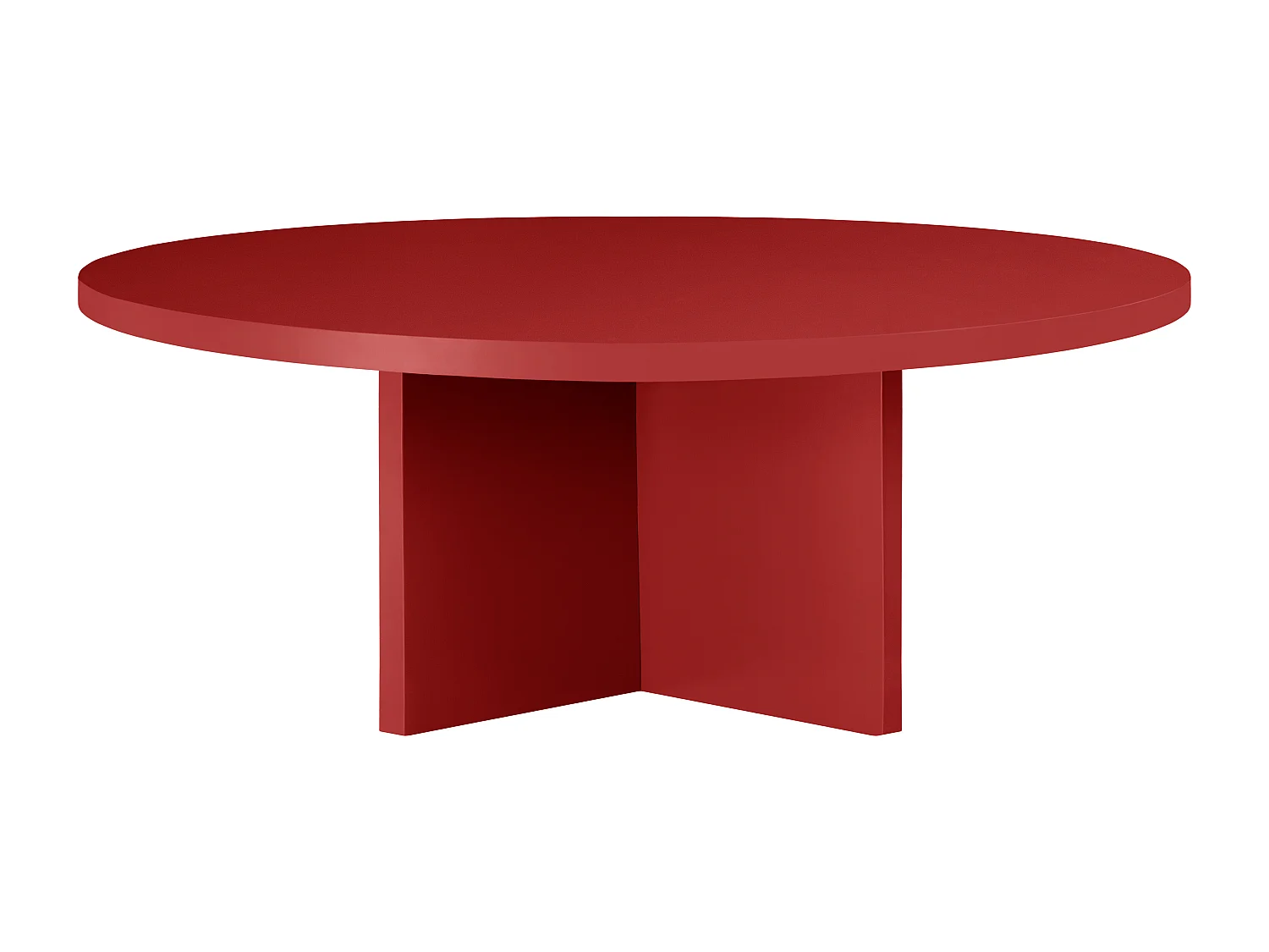 Runder Couchtisch, mit laminiertem 3 cm stark, Rot Llama, 100 cm