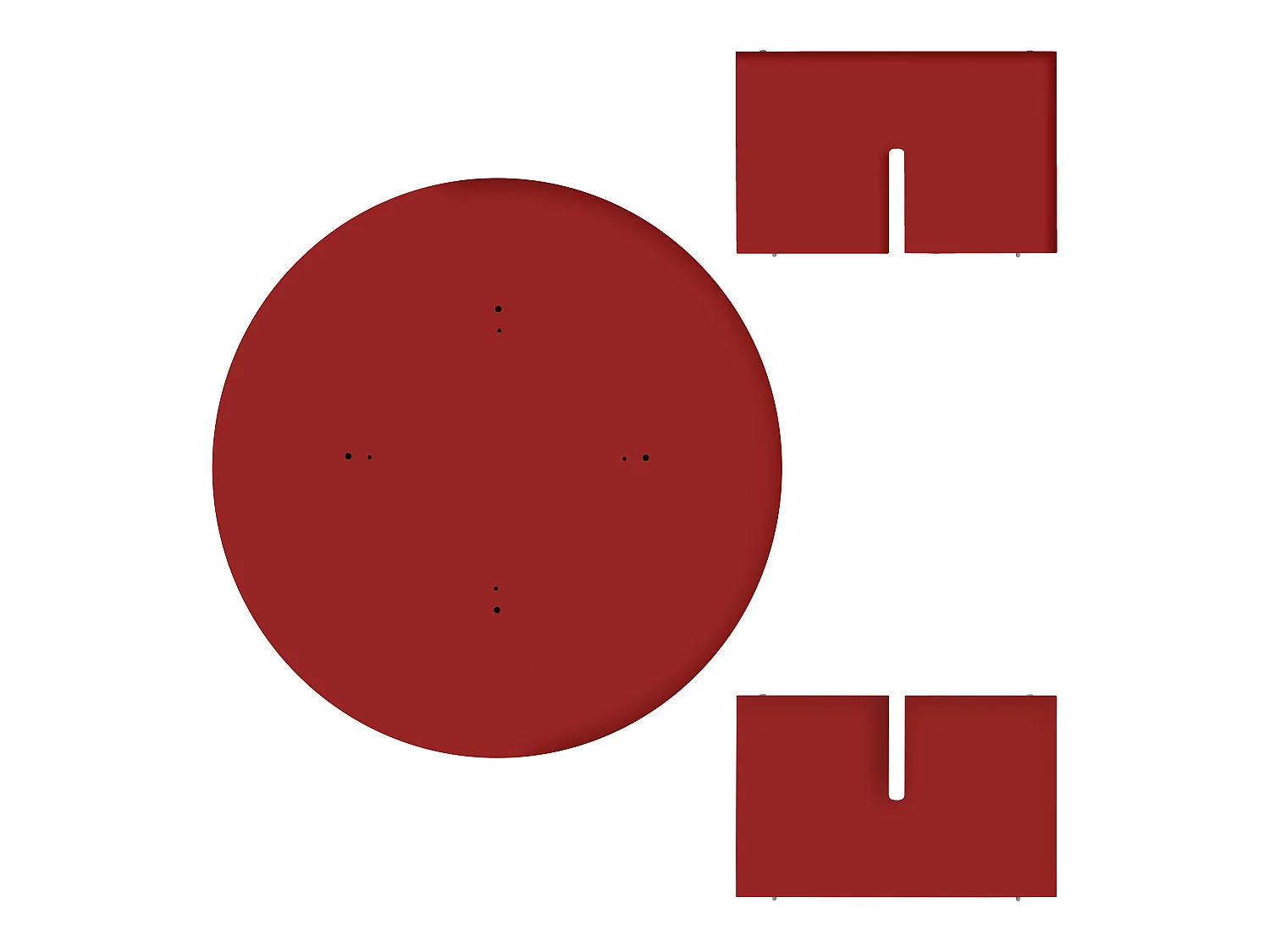 Runder Couchtisch, mit laminiertem 3 cm stark, Rot Llama, 100 cm