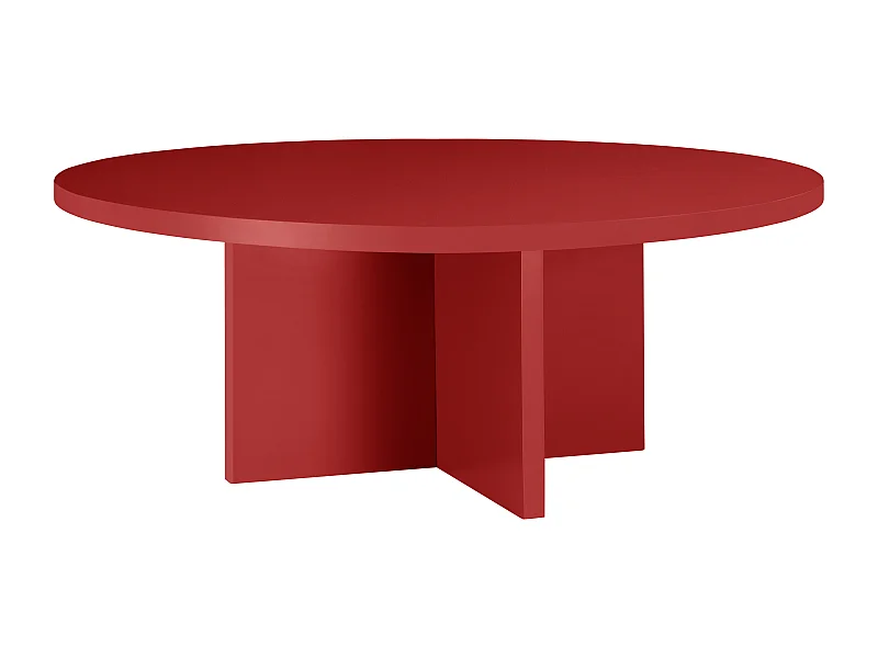 Runder Couchtisch, mit laminiertem 3 cm stark, Rot Llama, 100 cm