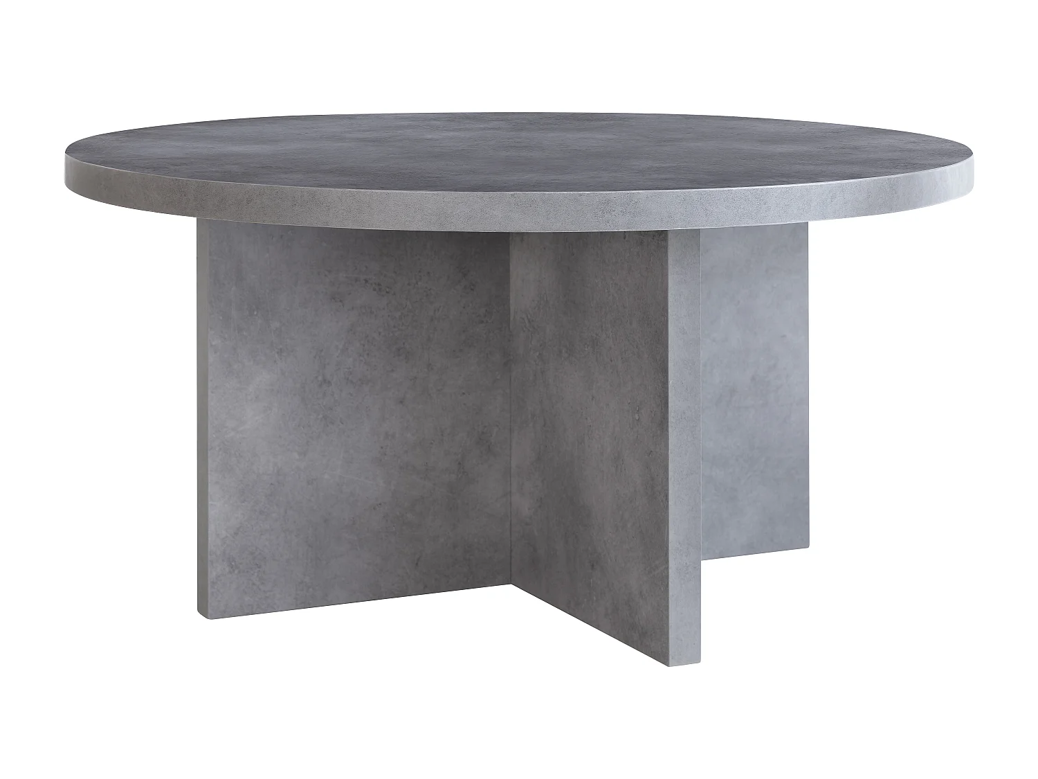 Runder Couchtisch, Laminatplatte, Mikrozement-Effekt, 80 cm