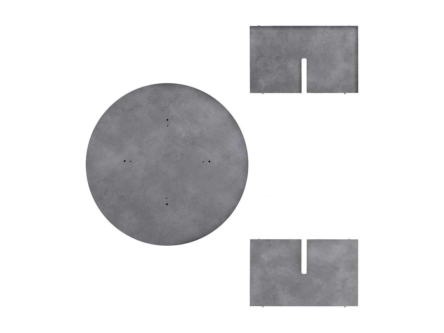 Runder Couchtisch, Laminatplatte, Mikrozement-Effekt, 80 cm