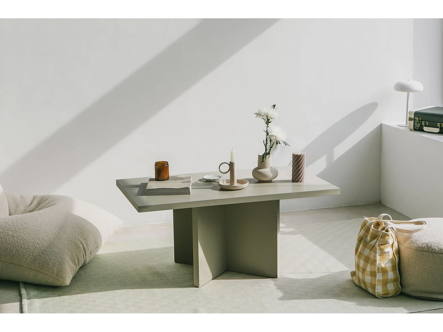 Mesa de centro tablero laminado de 3cm taupe 100x60cm- HECHO EN ESPAÑA