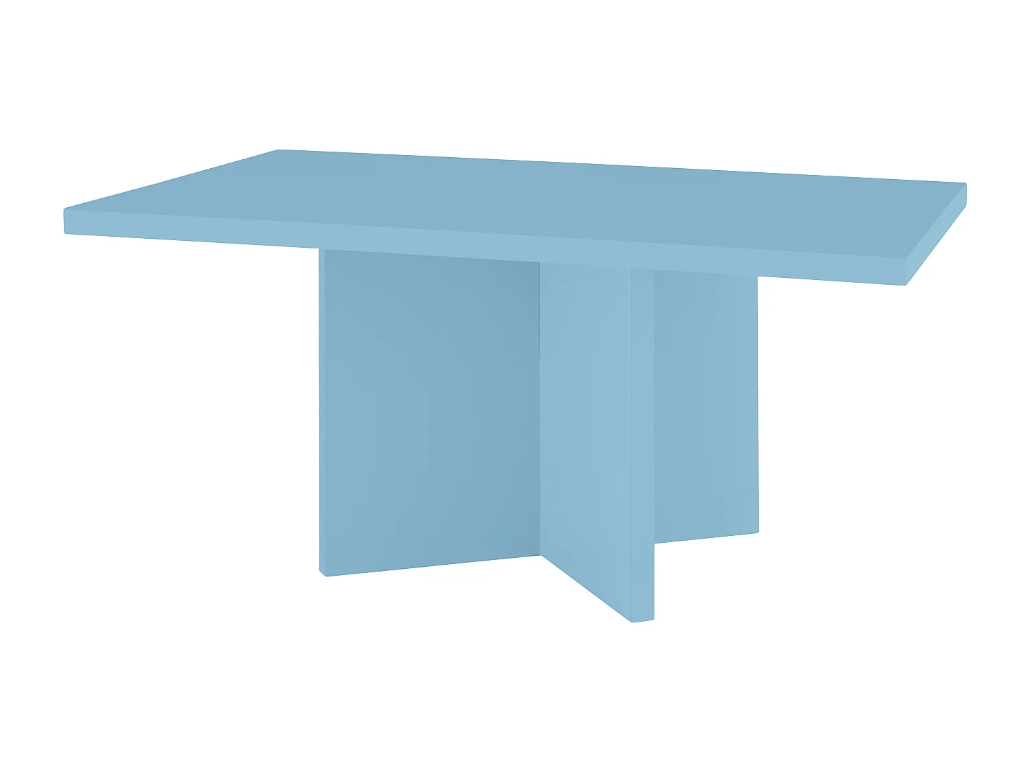 Tavolino da salotto con piano resistente in MDF 3cm blu Cornish 100x60cm
