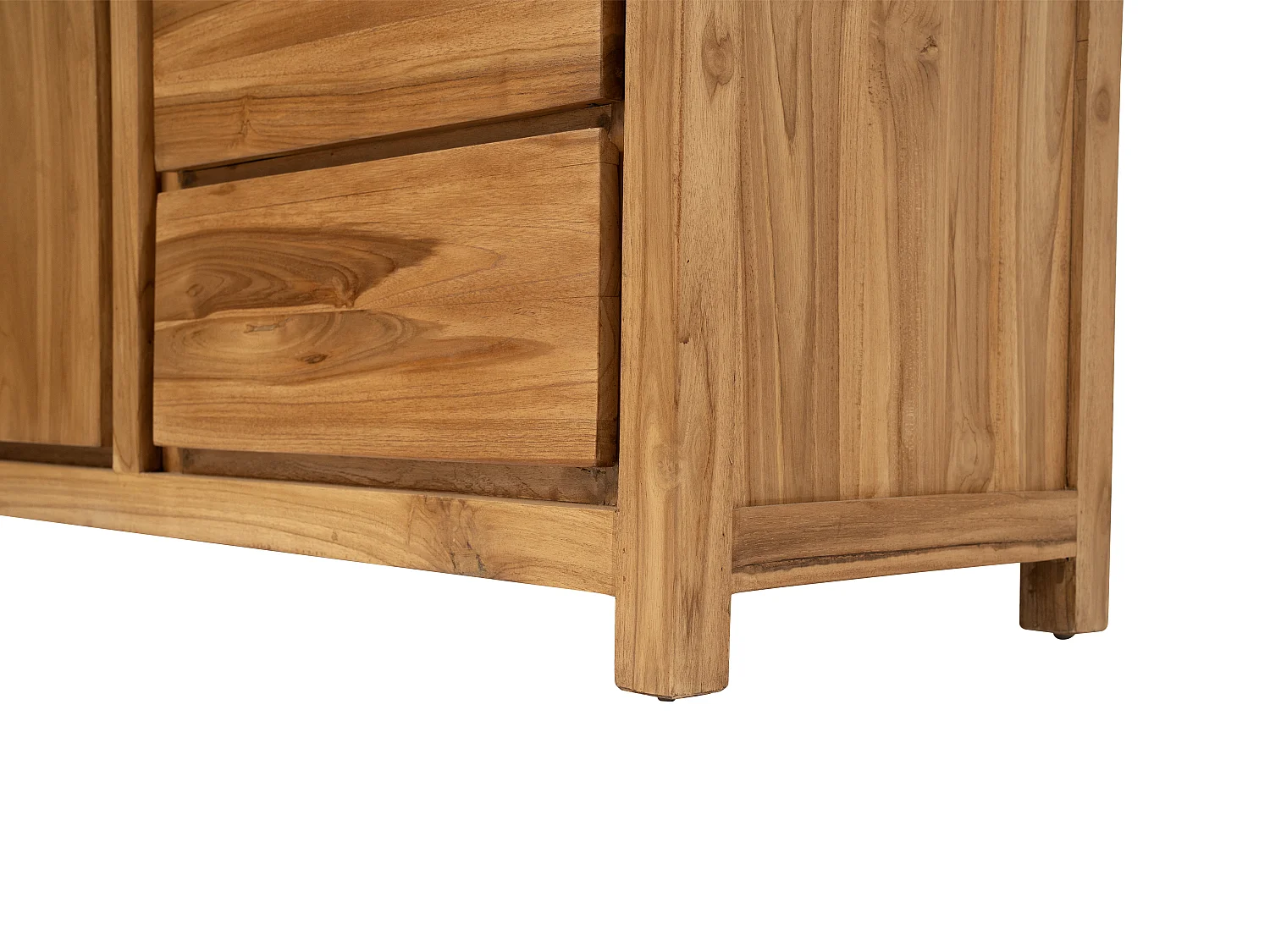 Buffet avec 1 porte et 3 tiroirs en bois de teck - Naturel - ALEMIA