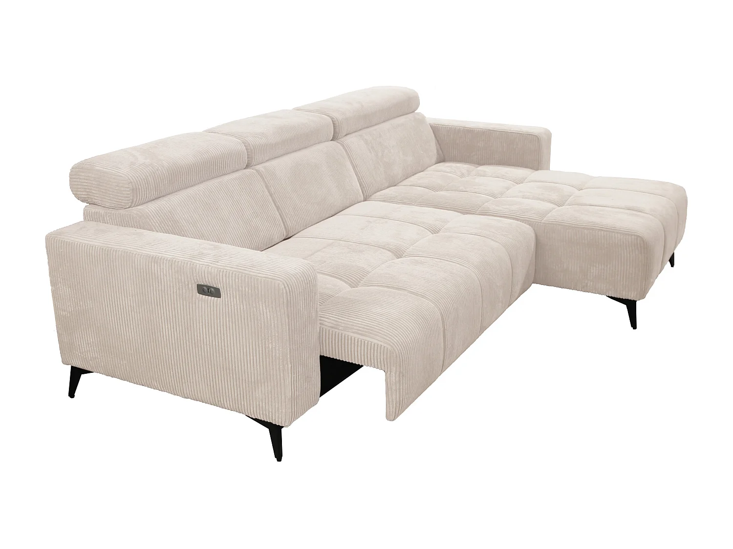 Nicolette - Canapé d’angle moderne avec fonction relax électrique
