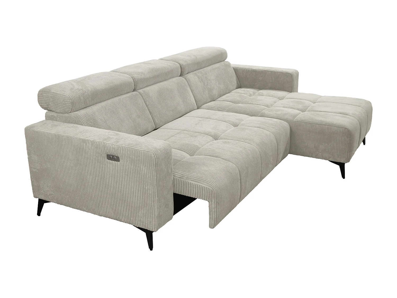 Nicolette - Canapé d’angle moderne avec fonction relax électrique