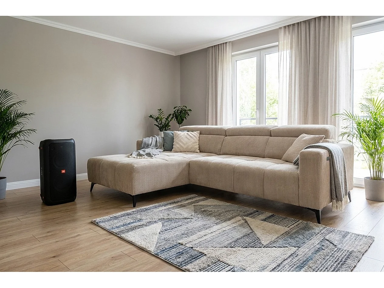 Nicolette - Canapé d’angle moderne avec fonction relax électrique