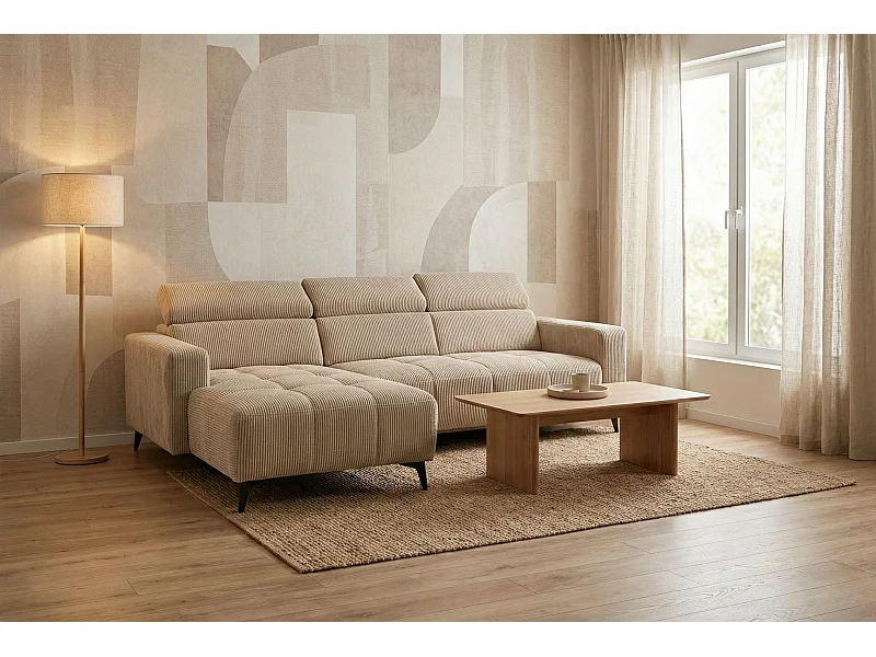 Nicolette – Moderne hoekbank met elektrische relaxfunctie