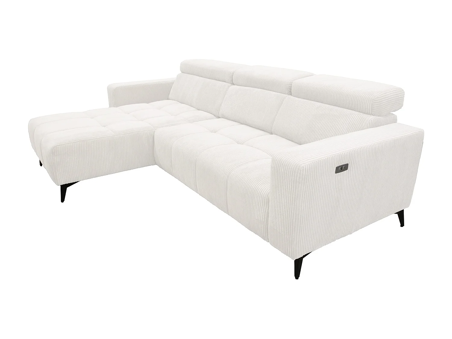 Nicolette - Canapé d’angle moderne avec fonction relax électrique