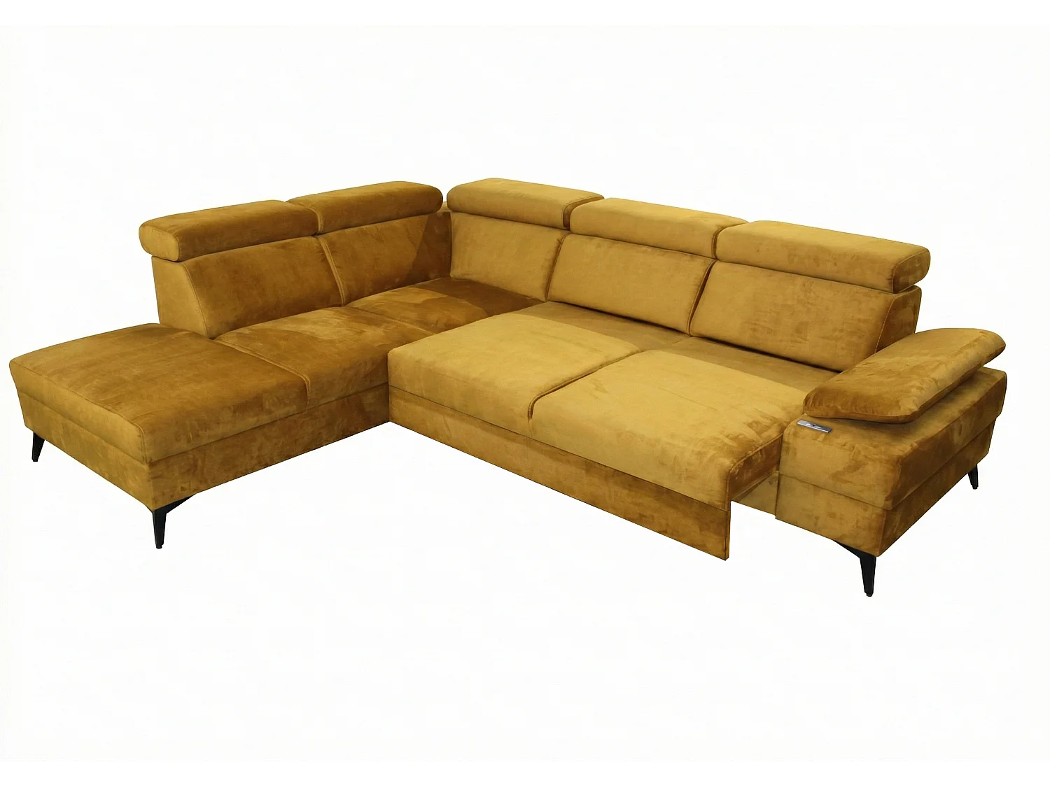 Canapé d’angle moderne Vigo avec fonction RELAX et appuie-têtes réglables – idéal pour le salon