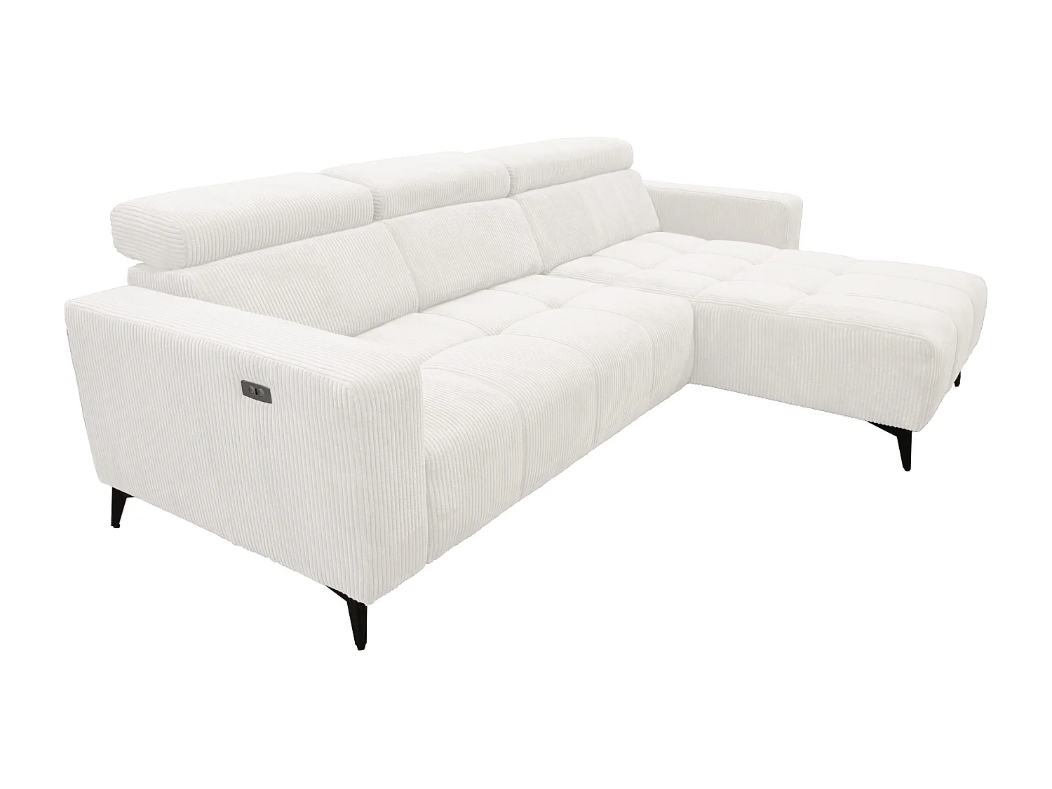 Nicolette - Canapé d’angle moderne avec fonction relax électrique