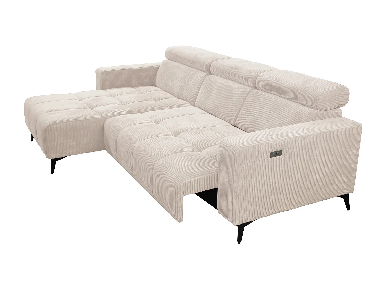 Nicolette - Canapé d’angle moderne avec fonction relax électrique