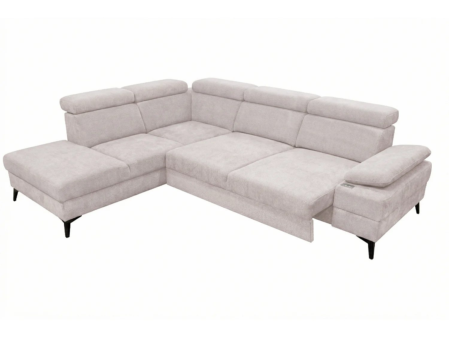 Canapé d’angle moderne Vigo avec fonction RELAX et appuie-têtes réglables – idéal pour le salon