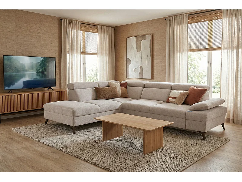 Moderne hoekbank Vigo met RELAX-functie en verstelbare hoofdsteunen – ideaal voor de woonkamer