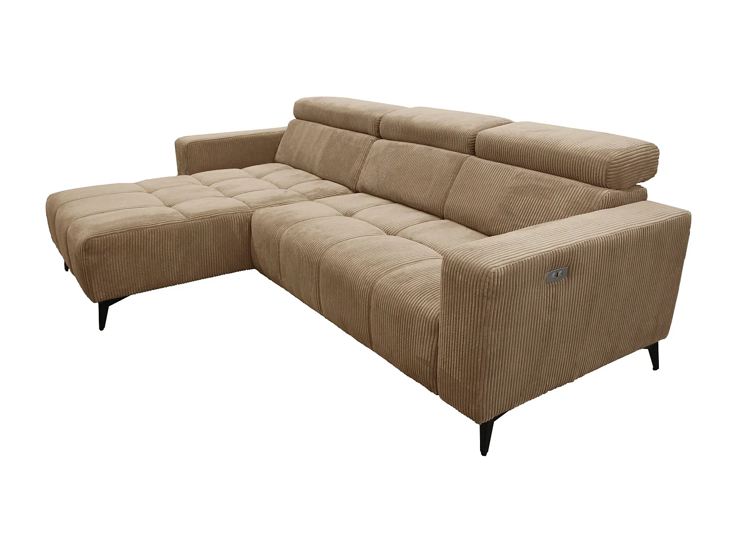 Nicolette - Canapé d’angle moderne avec fonction relax électrique