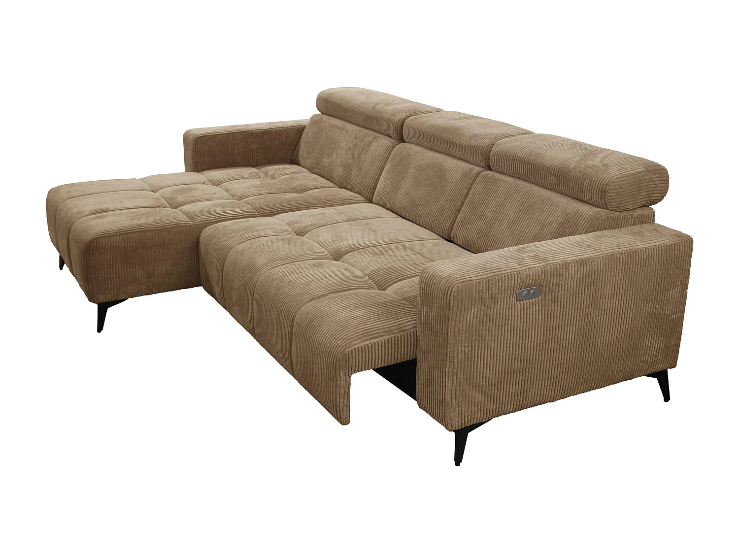 Nicolette - Canapé d’angle moderne avec fonction relax électrique