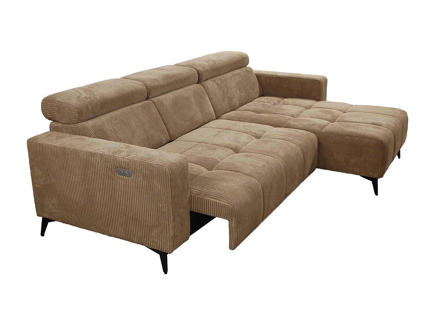 Nicolette - Canapé d’angle moderne avec fonction relax électrique