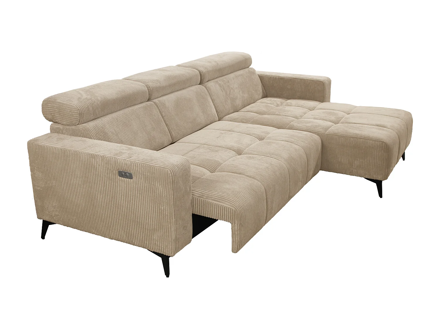 Nicolette - Canapé d’angle moderne avec fonction relax électrique