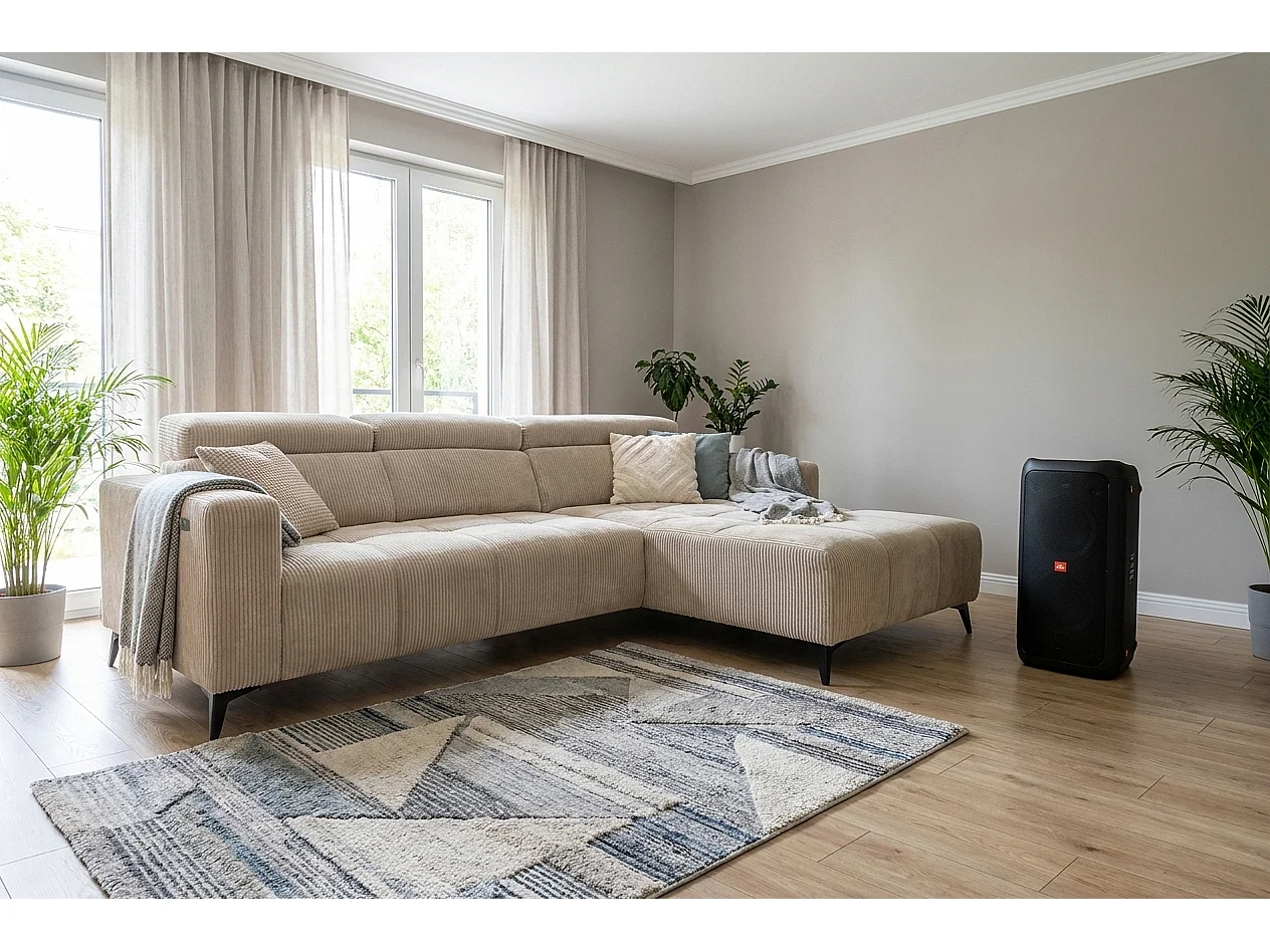 Nicolette - Canapé d’angle moderne avec fonction relax électrique