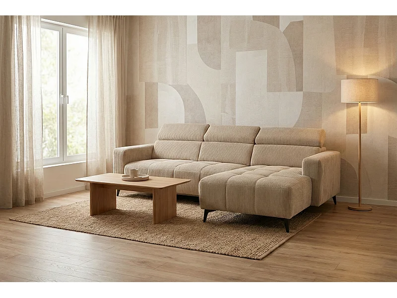 Nicolette - Canapé d’angle moderne avec fonction relax électrique