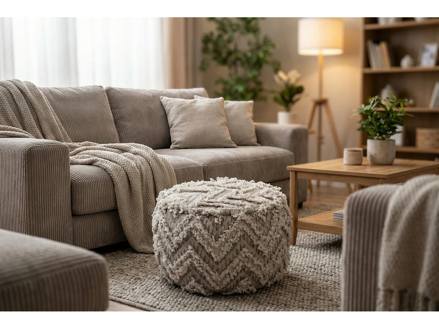 Pouf Boho XL élégant – design unique