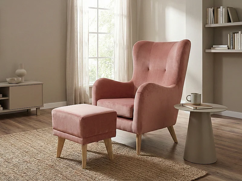 Fauteuil Roland de détente avec repose-pieds – confort ergonomique et design intemporel