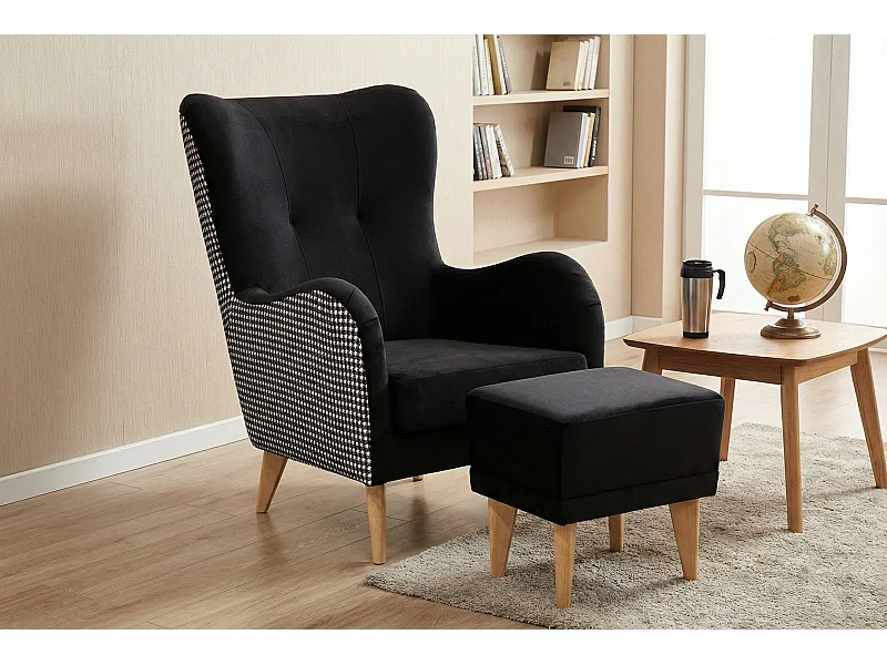 Fauteuil Roland de détente avec repose-pieds – confort ergonomique et design intemporel