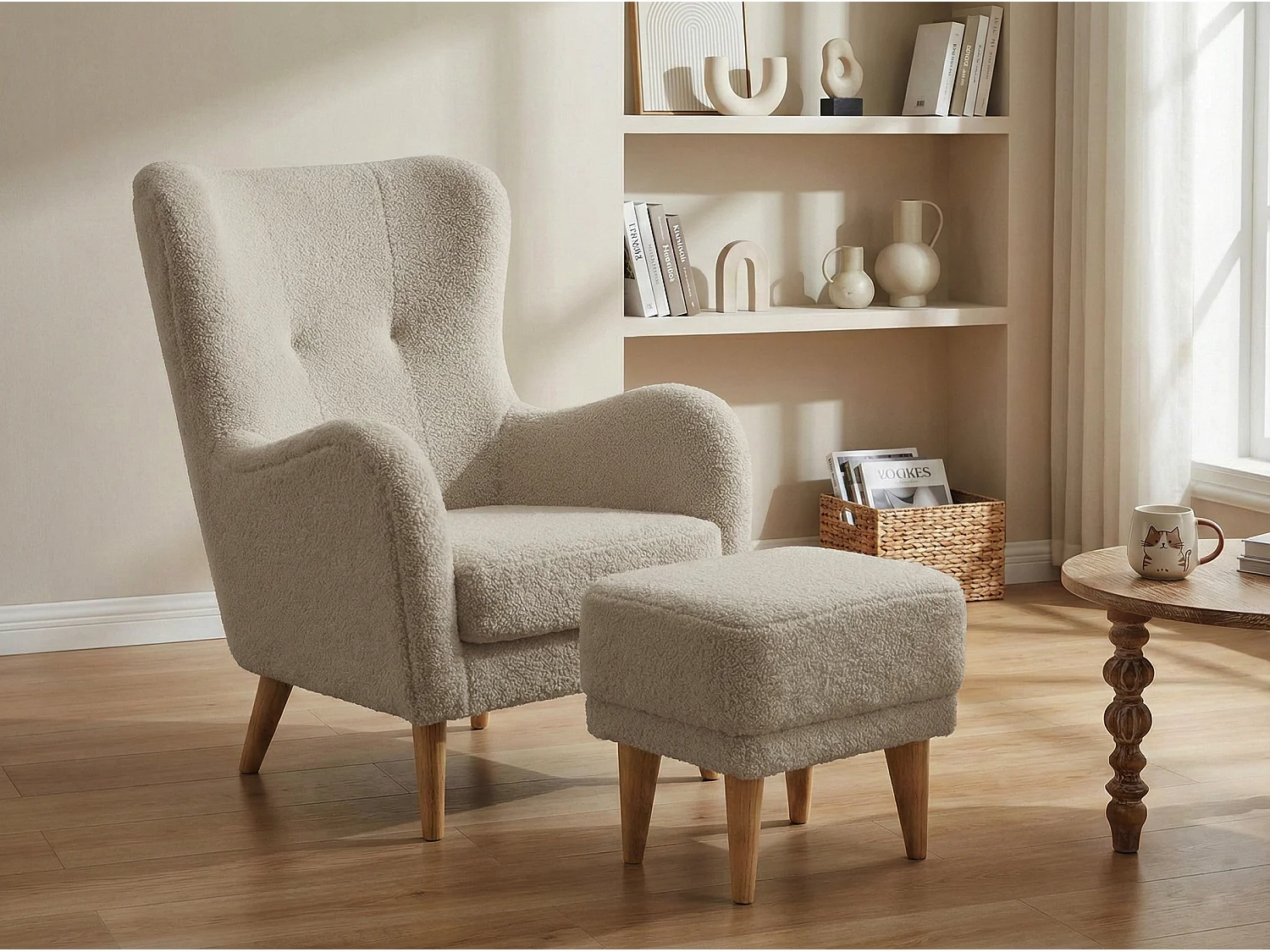 Fauteuil Roland de détente avec repose-pieds – confort ergonomique et design intemporel