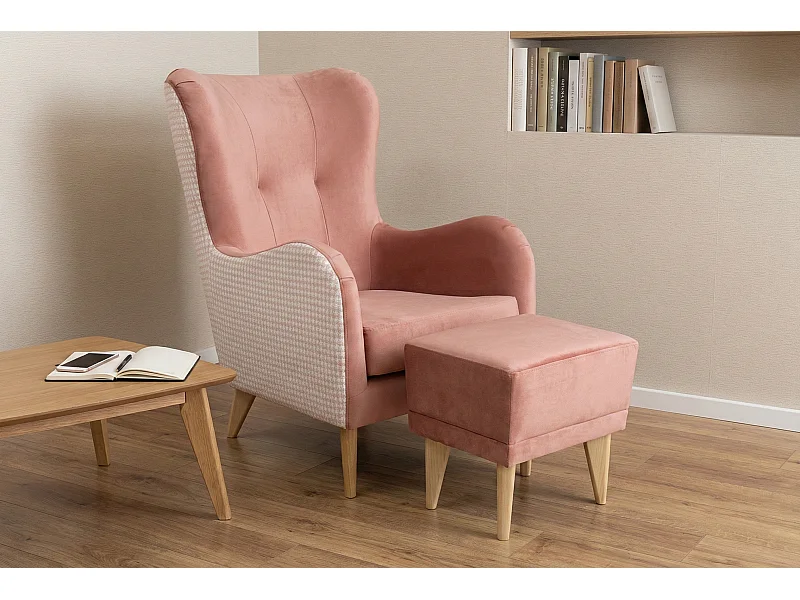 Fauteuil Roland de détente avec repose-pieds – confort ergonomique et design intemporel