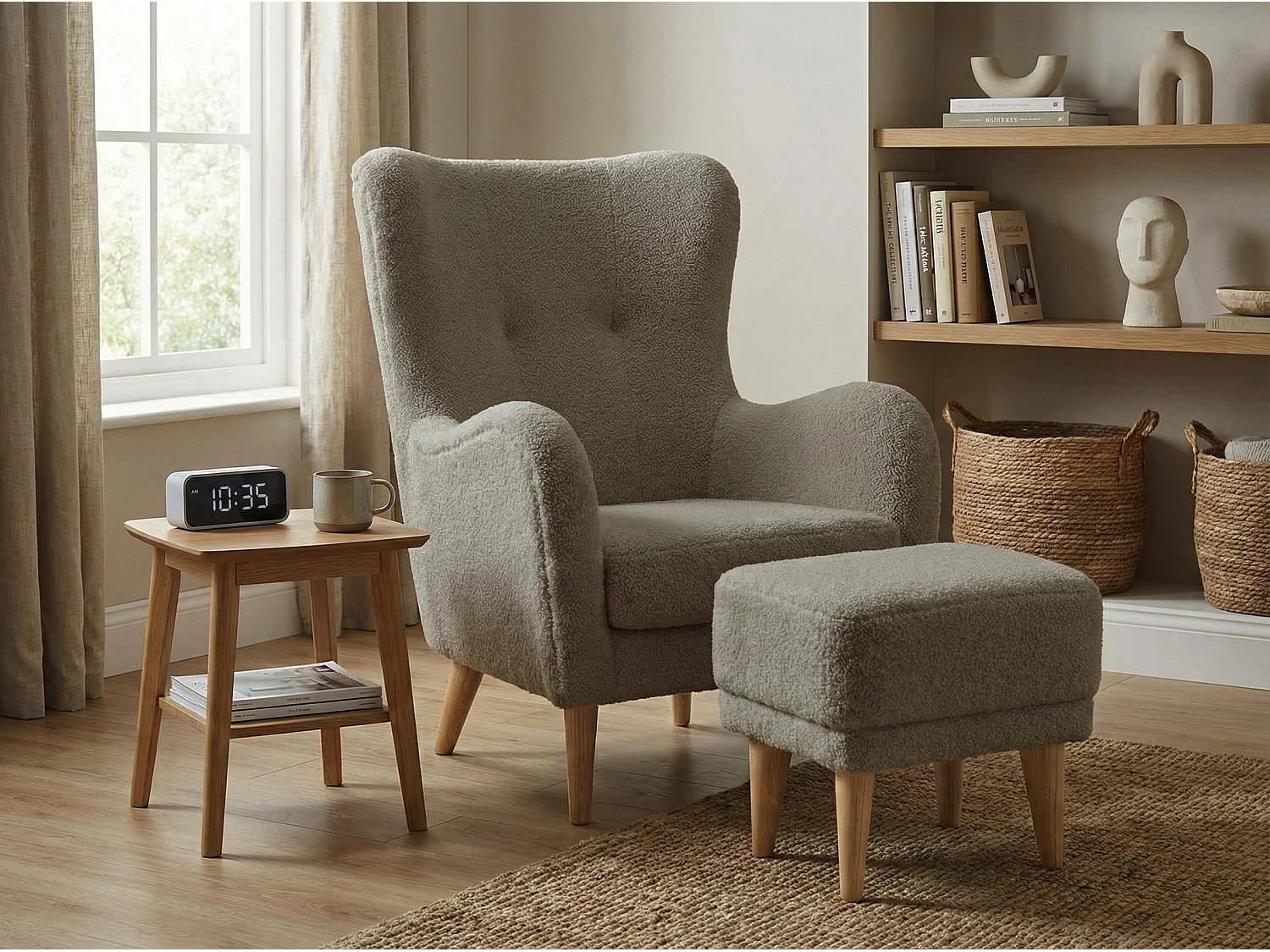 Fauteuil Roland de détente avec repose-pieds – confort ergonomique et design intemporel