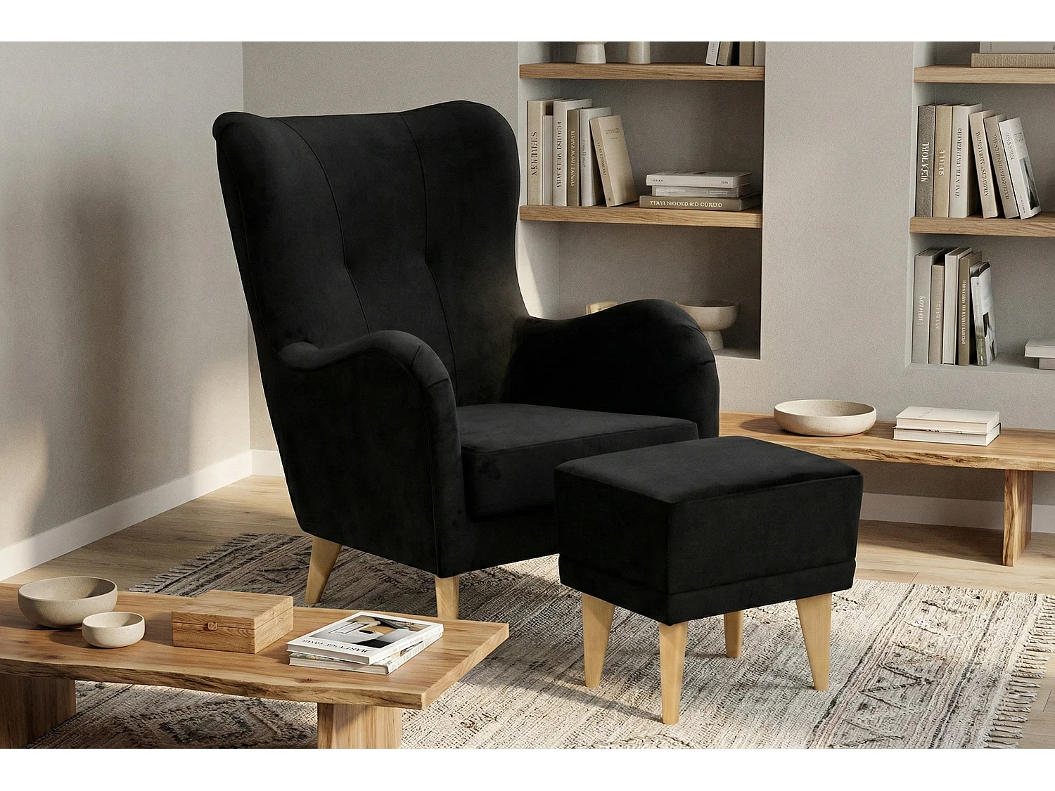 Relaxfauteuil Roland met voetenbank – ergonomisch comfort en tijdloos design