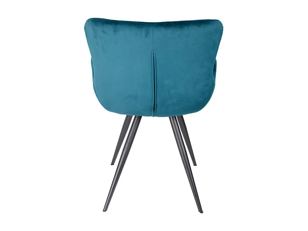 Lot 2 chaises scandinave velours bleu canard et pieds métal – LOTUS 2